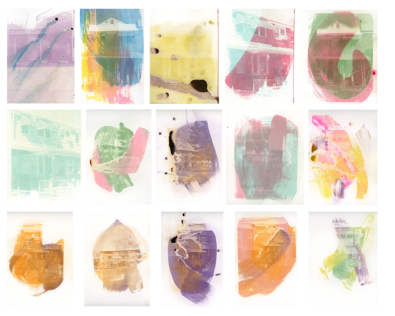 Row Home Gum Prints